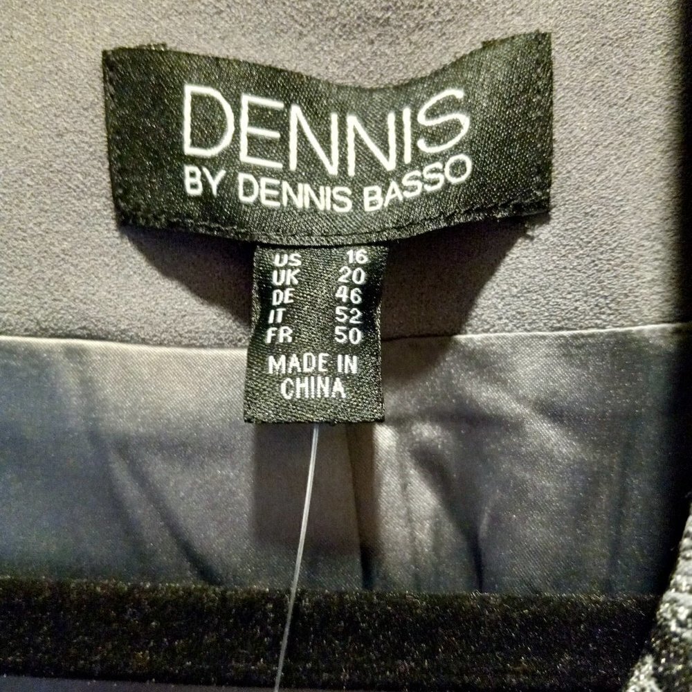 Leopard Trim Dennis Basso Blazer Peacoat Double-Breasted S 16 New With Tags - Picture 8 of 15